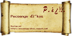 Pecsenye Ákos névjegykártya
