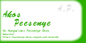akos pecsenye business card